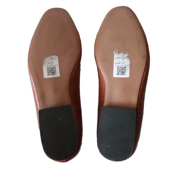 ASOS Design Loafers Mock-Croc Style Glossy Slip On Shoes Brown Size US 7 - Picture 6 of 7